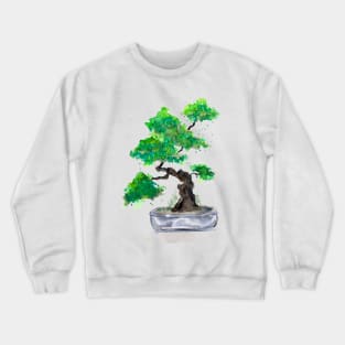 Green Bonsai Watercolor Crewneck Sweatshirt